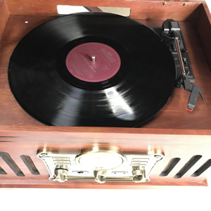 Máy hát đĩa than đa năng 6 trong 1 kiểu dáng cổ điển & Máy nghe nhạc vinyl & Máy hát đĩa than với kết nối PC/3 tốc độ LP - Product Image 3