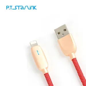 P.T Starlink de aleación de Zinc de 2.4A Hola velocidad inteligente de potencia de luz LED Cable de carga para Iphone