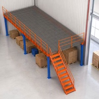 Plateforme de travail en acier thermolaqué pour entrepôt à plusieurs niveaux, conception modulaire, protection contre la corrosion, pour stockage en mezzanine