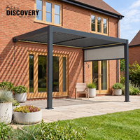 Pergola bioclimatique en aluminium motorisée avec lames orientables, auvent de jardin avec télécommande pour terrasse et patio