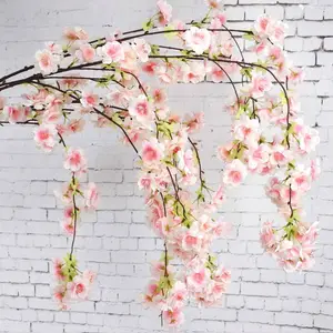 Ramas de flores de cerezo artificiales Arreglos de flores de melocotón de primavera para decoración de boda Flor de cerezo artificial