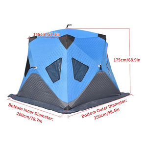 Ağır Hizmet Tipi 3-4 Kişilik Açık Hava Üç Katmanlı Kamp Çadırı Geniş Alanlı Kış Çadırı Dört Mevsim Açılır Kapanır Oxford Yalıtımlı Buz Balıkçılığı Çadırı - Product Image 6