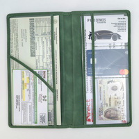 Carpeta de Documentos para Vehículo, Organizador de Documentos de Identificación y Licencia, Portadocumentos de Cuero para Registro de Automóvil y Tarjeta de Seguro