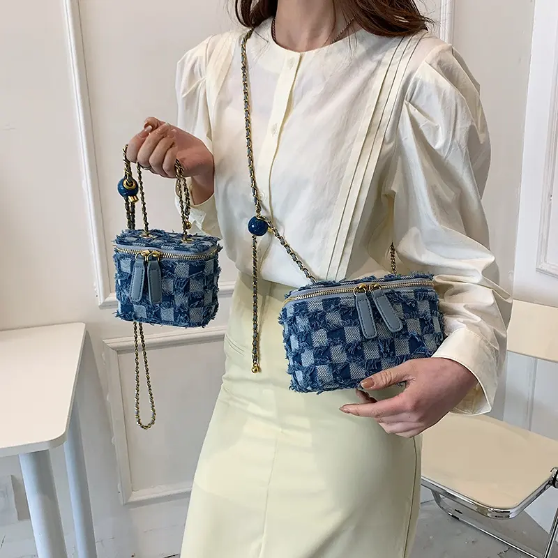 YiWu Suka New fashion brand handbags for women luxury jeans ladies bag denim shoulder bags factory wholesale