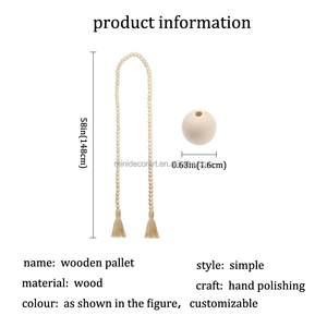 Guirnalda de Cuentas de Madera de 58 Pulgadas con <span class=keywords><strong>Borlas</strong></span> Estilo Boho - Decoración Rústica y Chic <span class=keywords><strong>para</strong></span> Pared, Sobre Gabinetes y Mesas - Product Image 4