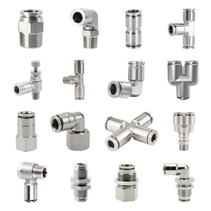 4 6 8 10 12 14 16mm Brass Nickel Stainless Steel Pneumatic Part Cylinder Air Fitting <b>Quick</b> Pipe <b>Connector</b> Manufacture - Product Image 1