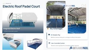 Pista de Pádel Panorámica con Techo Semiabierto y Cubierta para Uso en Exteriores - Product Image 6