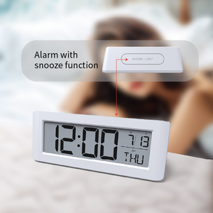 Nhà Máy bán hàng trực tiếp tối giản lịch nhiệt độ độ ẩm hiển thị RC Đồng hồ báo thức với nhiệt độ và độ ẩm - Product Image 4