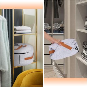MOQ bajo al por mayor personalizado grande hecho en casa ropa colgante poliéster fieltro caja <span class=keywords><strong>de</strong></span> almacenamiento armario sombrero <span class=keywords><strong>organizadores</strong></span> con correa para el hombro - Product Image 4
