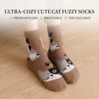 Chaussettes douillettes en velours de vison pour femme, chaudes et moelleuses pour l'hiver, chaussettes tricotées épaisses et douces, thermiques, pour la maison et le lit