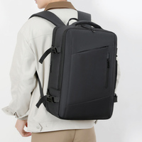 Sac à dos décontracté pour ordinateur portable, résistant à l'eau, en tissu filmé, léger, extensible, multifonctionnel, montable sur chariot