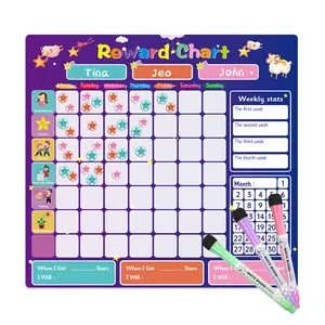 Dry Erasable Daily Routine Chart Good Behavior Children Educational Toys I Can Do It Reward Chart Magnetic For Kids