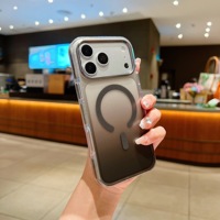 Étui de téléphone semi-transparent à dégradé peint pour iPhone 18ProMax 18 Fold 17 16 15 14 13 Air Plus Pro Max, coques magnétiques de luxe