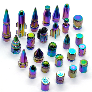 Capuchons de valve de pneu universels en aluminium 8V1 avec logo personnalisé, couleurs néochromes, pour moto et voiture - Product Image 1
