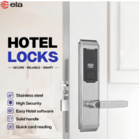 Cerradura de Puerta de Hotel con Tarjeta de Acceso RFID Sin Contacto de Acero Inoxidable, con Sistema de Software de Gestión