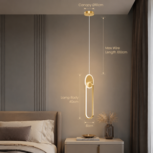 Lámpara colgante LED tricolor moderna con acabado dorado metálico, altura ajustable, decoración interior para dormitorio, comedor - Product Image 4