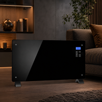 Chauffage par convection à écran tactile, compatible Wi-Fi, en verre, pour appartement et dortoir, chauffage rapide intelligent, commande en gros