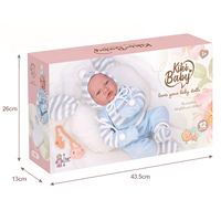 Muñeca de Bebé Recién Nacido Realista de 16 Pulgadas con 12 Sonidos, Muñeca de Vinilo Suave con Chupón y Almohada, Juguete de Simulación para Niños, Regalo de Cumpleaños