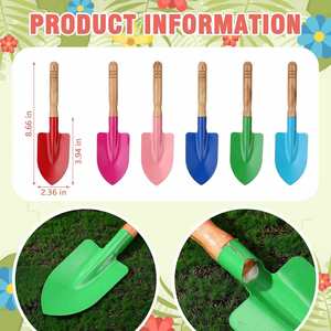 Pelle à sable miniature portable en métal avec logo personnalisé et manche en bois, outil de jardinage et de plage pour ameublir la terre, planter et creuser - Product Image 2