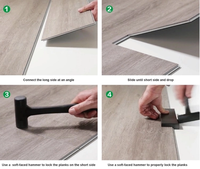 Suelo de Vinilo de Lujo Impermeable de 4 mm, 5 mm, 6 mm, 7 mm, 8 mm, PVC, Sistema de Clic, LVT, SPC, LVP, con IXPE