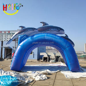 Mundo submarino océano tema delfín túnel azul <span class=keywords><strong>acuario</strong></span> arco inflable - Product Image 2
