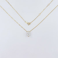 Collier Pendentif Réglable en Or Jaune 18K avec Diamant de Laboratoire Coupe Marquise Grand Carat, Bijou Fin et Délicat pour Femme