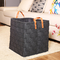 Panier à jouets en feutre non tissé robuste et écologique, bac rectangulaire très résistant, design peu encombrant avec poignée pour blocs de construction et peluches