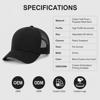 Gorra de Camionero Negra de Lujo con Logotipo Personalizado, Gorra de Béisbol con Malla Trasera y Cierre a Presión, Transpirable, Impermeable, Unisex, Promocional, para Exteriores
