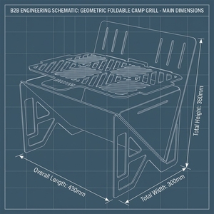 <span class=keywords><strong>Barbecue</strong></span> pliant en acier inoxydable, portable <span class=keywords><strong>pour</strong></span> le camping, grille réglable en hauteur, style origami, four à charbon plat - Product Image 3