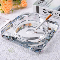 Cendrier en verre cristal élégant Sinyore avec logo personnalisé, multicolore, poli, imprimé UV, tendance mode, décoration intérieure, souvenir