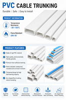 Goulotte de gestion de câbles en PVC, conduit électrique en plastique pour l'installation murale des câbles