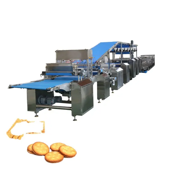 Linea di produzione di biscotti completamente automatica e di grande uscita per macchina per la produzione di biscotti con forno da forno