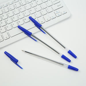 Pulpen Plastik Logo Kustom Termurah Grosir Laris Manis 3 Warna dengan Tutup - Product Image 2