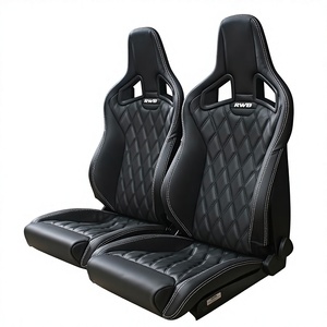 Black Quilted Leather Sport Recaro Rear Racing Style Bucket Seat for BMWW G22 G82 4 Coupe Carbon Fiber Trim - Product Image 1