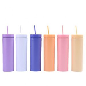 Customized Travel Skinny <b>Reusable</b> Tumbler Plastic <b>Reusable</b> Tumblers With <b>Straw</b> and Lid - Product Image 6