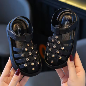 Non-slip Beach Rivet Child Sandals <b>Soft</b> Bottom Non-slip Girls Beach <b>Shoes</b> Pearl Girls Fashion Sandals for Girls - Product Image 6