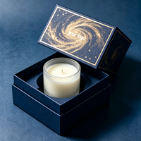 Boîte cadeau de luxe pour bougie en papier couché avec logo personnalisé, estampage à chaud et gaufrage, structure haut de gamme en deux parties