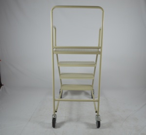 सुरक्षा कदम पहियों आसान चलती पुस्तकालय सीढ़ी रेलिंग के साथ गाड़ी - Product Image 5