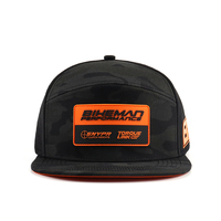 Casquette Snapback 7 Panneaux Personnalisée en Gros avec Patch en Caoutchouc PVC, Imperméable, Anti-Transpiration, en Jersey Performance, Motif Camouflage, Visière Plate, Unisexe