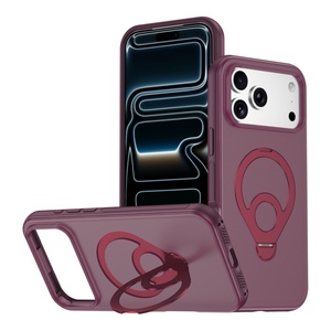 เคสโทรศัพท์แม่เหล็กแบบด้านกึ่งโปร่งแสงรุ่นใหม่สำหรับ iPhone 18 12 13 14 15 16 17 Pro Max พร้อม 360 °   ฝาครอบป้องกันแบบมีขาตั้ง - Product Image 1