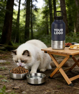 Bouteille d'eau pour chien en acier inoxydable 304SS, bol amovible pour animaux de compagnie, <span class=keywords><strong>thermos</strong></span> isotherme portable pour les voyages en plein air et l'utilisation des animaux de compagnie - Product Image 1