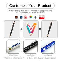 Stylo à bille en métal personnalisé avec logo, pointe tactile et fidget spinner, cadeau promotionnel multifonctionnel