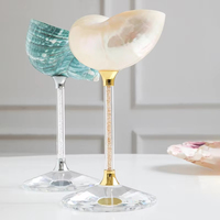 Verre à pied créatif style coquille, polyvalent, 2*7 pouces, pour vin, jus, cuisine, fêtes, vaisselle élégante