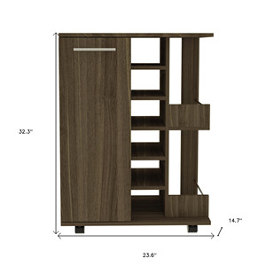 HMS marrone di lusso di rotolamento Bar carrello in legno legno carrello di stoccaggio per sala da pranzo soggiorno Hotel moderno per ristoranti - Product Image 6