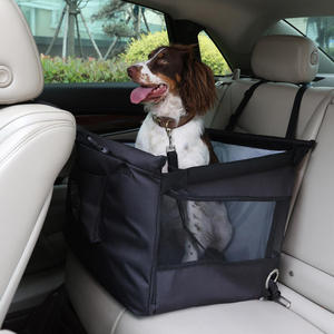 Penutup Kursi Mobil Hewan Peliharaan Kain Oxford Pengaman Booster Anjing Harness Kucing Kecil/Medan Hewan Peliharaan Hitam Abu-abu Portabel Tas Perjalanan - Product Image 1