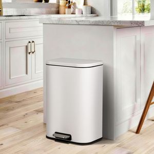 Bathroom Trash Can <b>Square</b> Stainless Steel Pedal <b>Bin</b> 12L Luxury Metal Toilet Step Trash <b>Bin</b> With Lid - Product Image 5