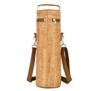 Eco Friendly Cork Waterproof Insulated Wine Bag Cooler Wine Carrier Bag Pack For Single Bottle