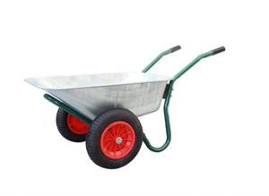 <span class=keywords><strong>Brouette</strong></span> à deux <span class=keywords><strong>roues</strong></span> en métal, <span class=keywords><strong>brouette</strong></span> de jardin, chariot de jardin, 100L, 160kg - Product Image 2
