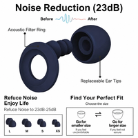 Bouchons d'oreilles en silicone personnalisés avec logo, réduction du bruit, ultra-confort, réutilisables, certifiés EN352-2, pour le sommeil et la concentration profonde