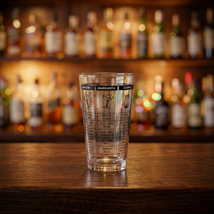 Verre à mélanger les cocktails avec recettes, shaker à cocktails en verre, verre doseur, verre à mélanger les boissons, outil de bar pour la maison et la restauration - Product Image 6